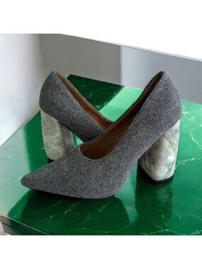 ASOS White Line Gray Green Marbled Heels Size US 8 / UK 6